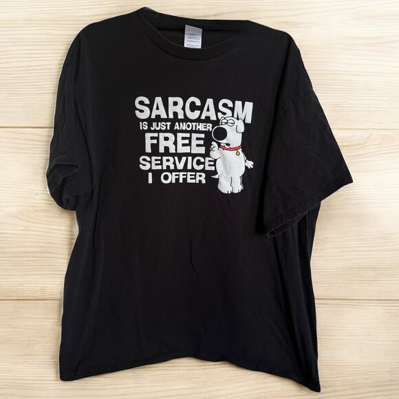 Sarcasm Is Just Another Free Service I Offer Brian the Dog Family Guy Tee XL - Picture 1 of 7
